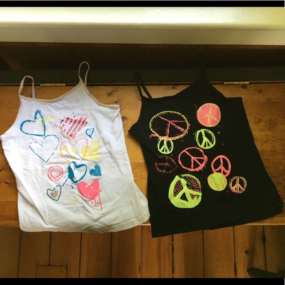Set of 2 Faded Glory Girls size 7/8 graphic cami